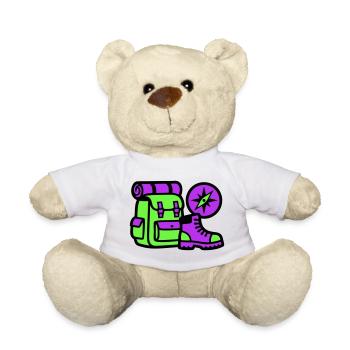 Graphique de boussole pour sac à dos de randonnée - Nounours - blanc - Devant