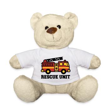 Feuerwehrauto Logo - Teddy - Weiß - Vorne