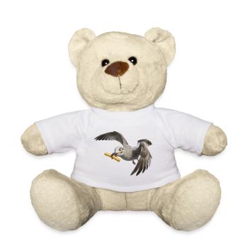 Möwe mit Pommes frites - Teddy - Weiß - Vorne