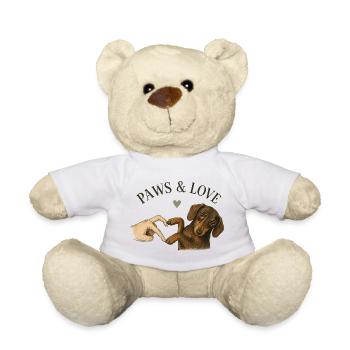 Pattes & Amour Cœur de Patte de teckel - Nounours - blanc - Devant