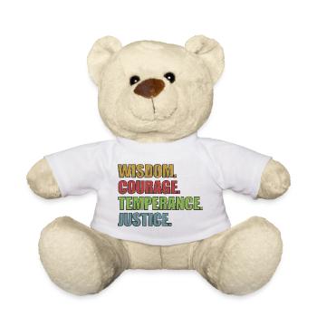 4 Stoic Virtues Retro Rainbow - Teddy - Weiß - Vorne
