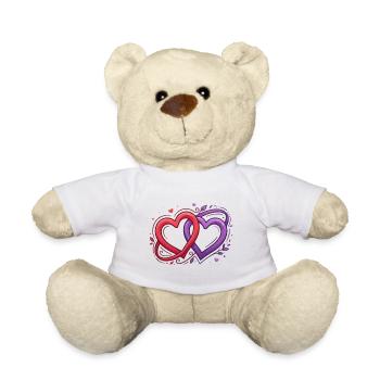Intricate heart duets - Teddy Bear - white - Front