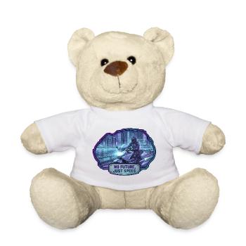 Futuristic biker in a cyberpunk city - Teddy Bear - white - Front