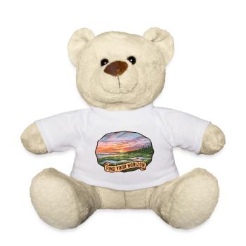 Picturesque landscape with sunset and ribbon - Teddy Bear - white - Front
