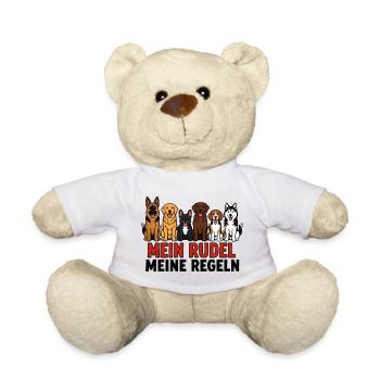 Mein Rudel meine Regeln Hunde Design Shirt - Teddy - Weiß - Vorne