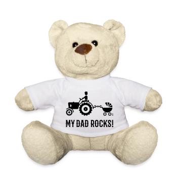 My Dad Rocks! (Trecker & Kinderwagen / Black) - Teddy - Weiß - Vorne