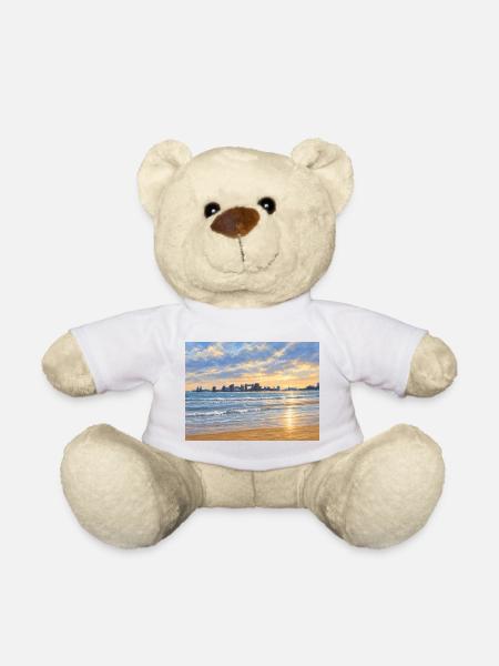 Sonnenuntergang an der Stadtbucht - Teddy - Weiß