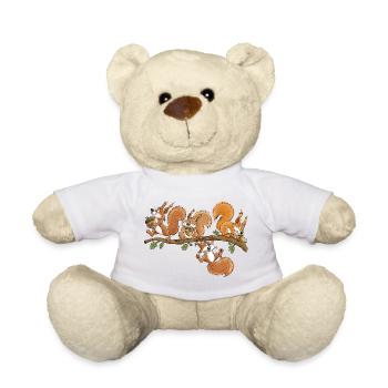 Lustige Eichhörnchen Eichel Wald Tierhumor - Teddy - Weiß - Vorne