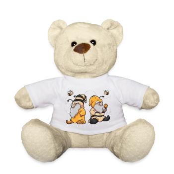 Bienen Humor Bee Happy - Teddy - Weiß - Vorne
