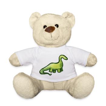 Salbeigrüner Aquarell-Dino - Teddy - Weiß - Vorne