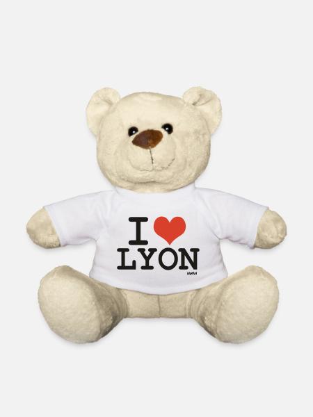 i love Lyon - couleurs personnalisables - Nounours - blanc
