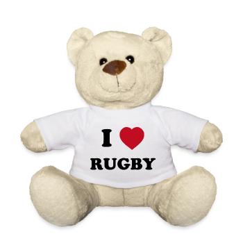 I Love Rugby - Teddy Bear - white - Front