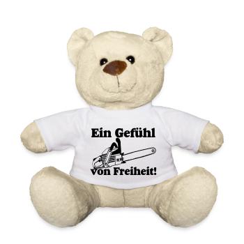 Motorsäge,Kaminholz , Ein Gefühl von Freiheit (25) - Teddy - Weiß - Vorne