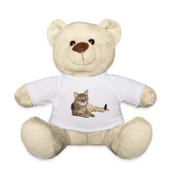 Naturgetreues Katzendesign - Teddy - Weiß - Vorne