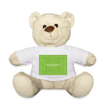 HALBZEIT – Fußball - Spielfeld - Fußballfans - Tor - Teddy - Weiß - Vorne