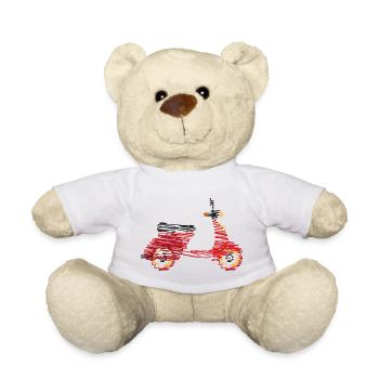Scooter rétro – Dessin abstrait en gribouillis - Nounours - blanc - Devant