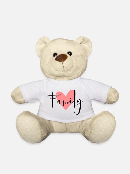 Famille coeur idée cadeau parents enfant amour - Nounours - blanc