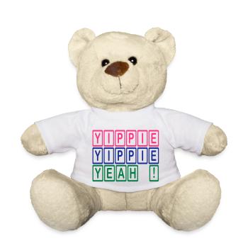 Yippie, Yippie, YEAH! - Teddy Bear - white - Front