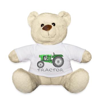cooler Traktor - tractor comic - Teddy - Weiß - Vorne
