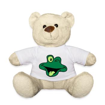 Cheeky Comic Frog Face - Teddy Bear - white - Front