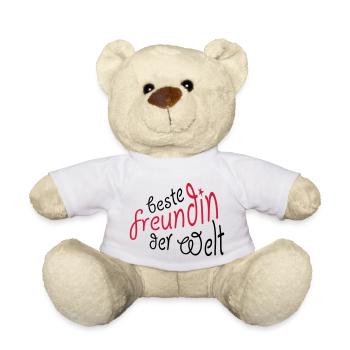 Geschenk für die beste Freundin - Teddy - Weiß - Vorne