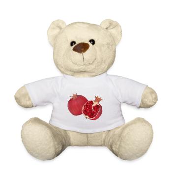 Granatapfel Grafik Logo Frucht Obst Zeichnung - Teddy - Weiß - Vorne