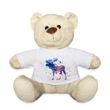 Watercolor moose - Teddy Bear - white - Front