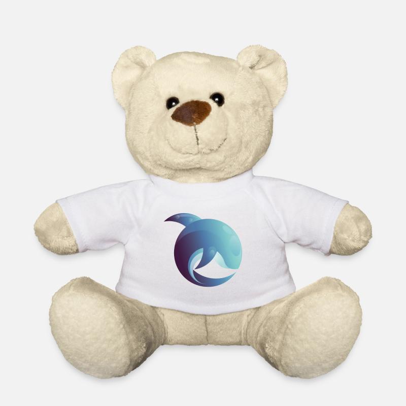Dolphin forever blue / dolphins illustration - Teddy Bear - white