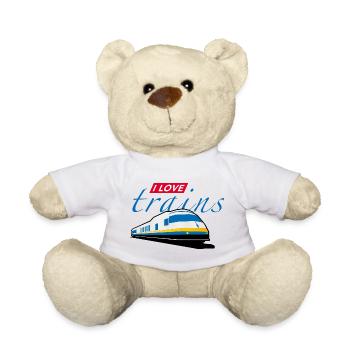 i love trains | railway - Teddy - Weiß - Vorne