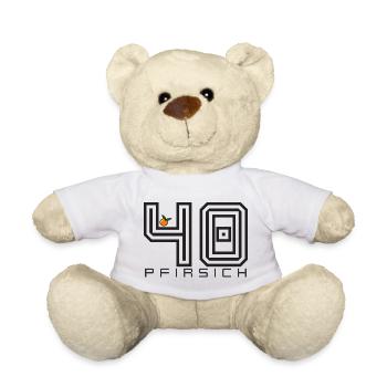 Pfirsich 40 Shirt Lustiger Geburtstag Spruch - Teddy - Weiß - Vorne