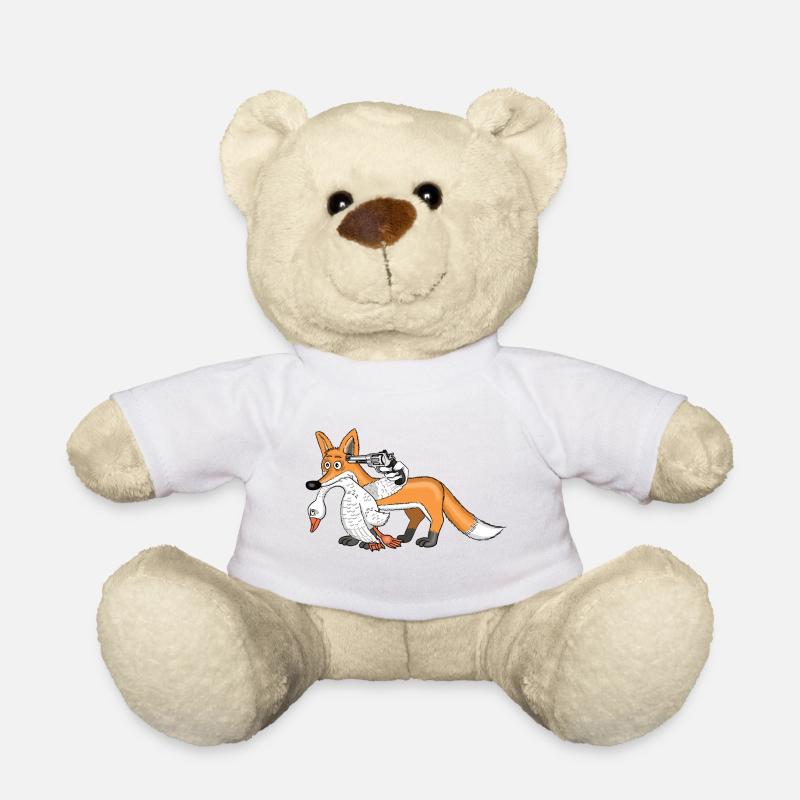 Fox with goose - Teddy Bear - white