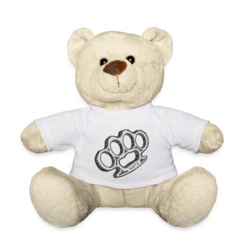 brass knuckles weapon hate hate - Teddy Bear - white - Front