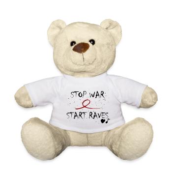 Stop War Start Rave: l'idée d'un amoureux des cadeaux - Nounours - blanc - Devant