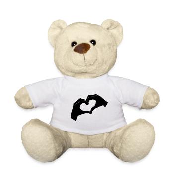 Un cœur à deux mains - Nounours - blanc - Devant
