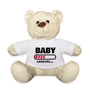 BABY LOADING IDÉE CADEAU DE GROSSESSE DRÔLE - Nounours - blanc - Devant