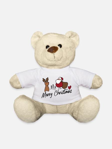 Weihnachten - Teddy - Weiß