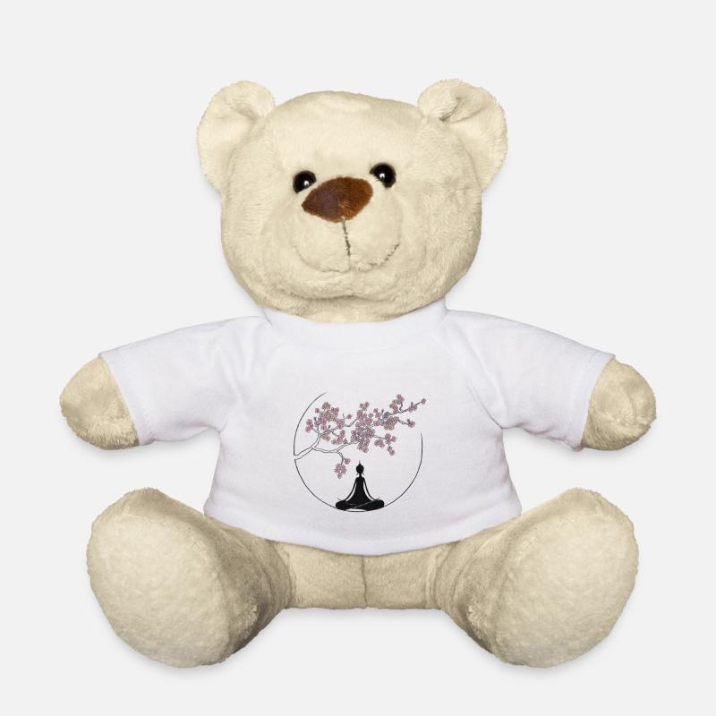 Blüte mit Buddha - Teddy - Weiß