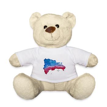 Map blue red Dominican Republic - Teddy Bear - white - Front