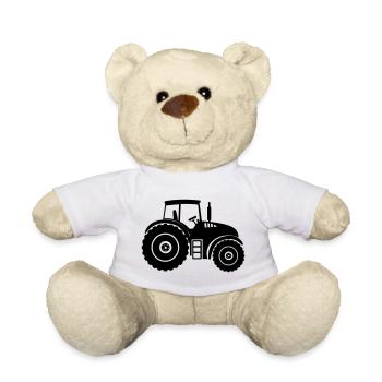 Shade Silhouette Farm Tractor - Teddy Bear - white - Front