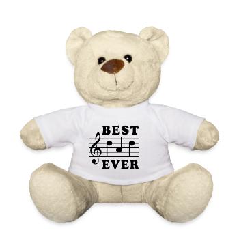 Best Dad Ever Music - Teddy Bear - white - Front