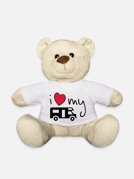 Ich liebe meinen Camper. Ich liebe mein Wohnmobil. Urlaub - Teddy - Weiß