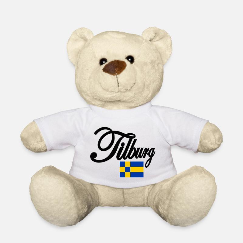 Tilburg with flag blue yellow - Teddy Bear - white