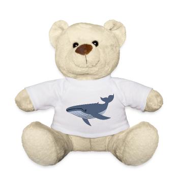 Blue Whale, Whale - Teddy Bear - white - Front