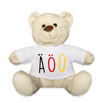 Deutsche Sprache German Language Umlaut Flagge - Teddy - Weiß - Vorne