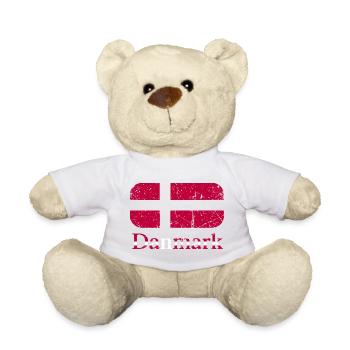 Drapeau du Danemark au look vintage - Nounours - blanc - Devant