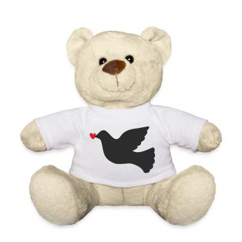 Friedenstaube Friede Freiheit - Teddy - Weiß - Vorne