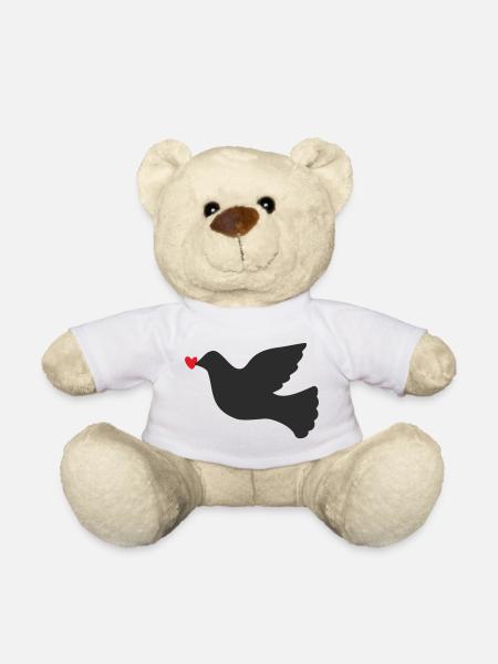 Friedenstaube Friede Freiheit - Teddy - Weiß