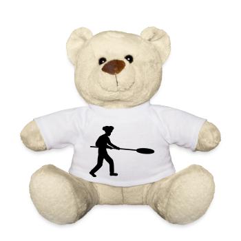 Pizza Pusher Pizza Baker Silhouette - Teddy Bear - white - Front