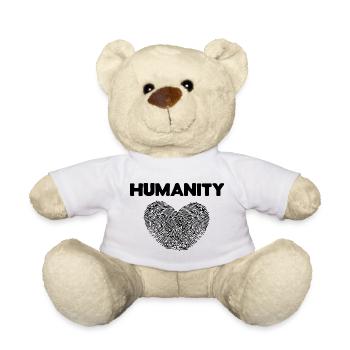 Love Heart Saying Humanity Peace Movement - Teddy Bear - white - Front