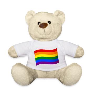 RAINBOW FLAG gay pride LGBT LGBTQ Liebe ist Liebe - Teddy - Weiß - Vorne